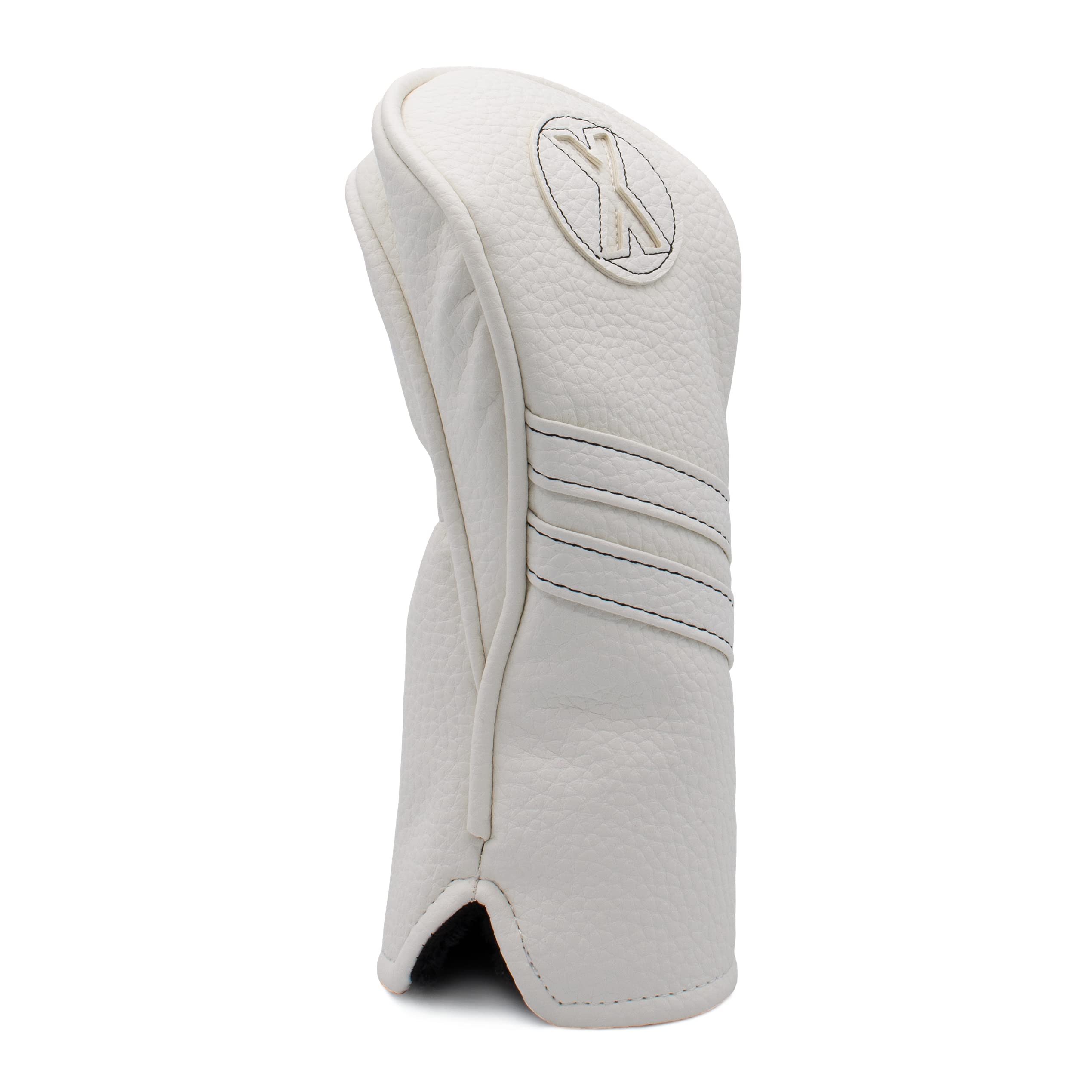 Proactive Sports Vintage Golf Club Head Covers For Hybrids| X Hybrid Headcover | Classic Leather Look | White/White