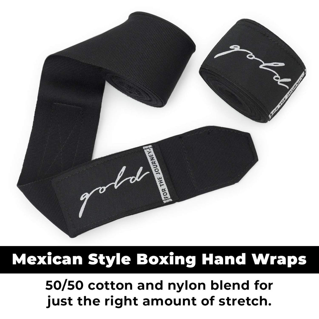 Gold Bjj Boxing Hand Wraps - Extra Long Mexican Style 200'' Handwraps For Boxers, Kickboxing, Muay Thai, And Mma