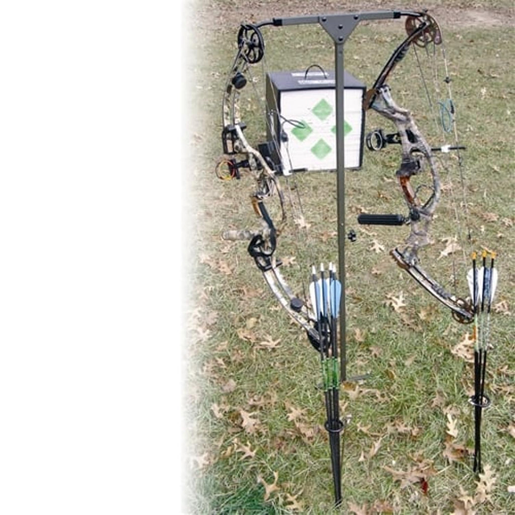 Hme High Performance Durable Step-In-Spade Design User-Friendly Easy Setup Versatile Archer'S Practice Dual-Sided Bow Hanger - A