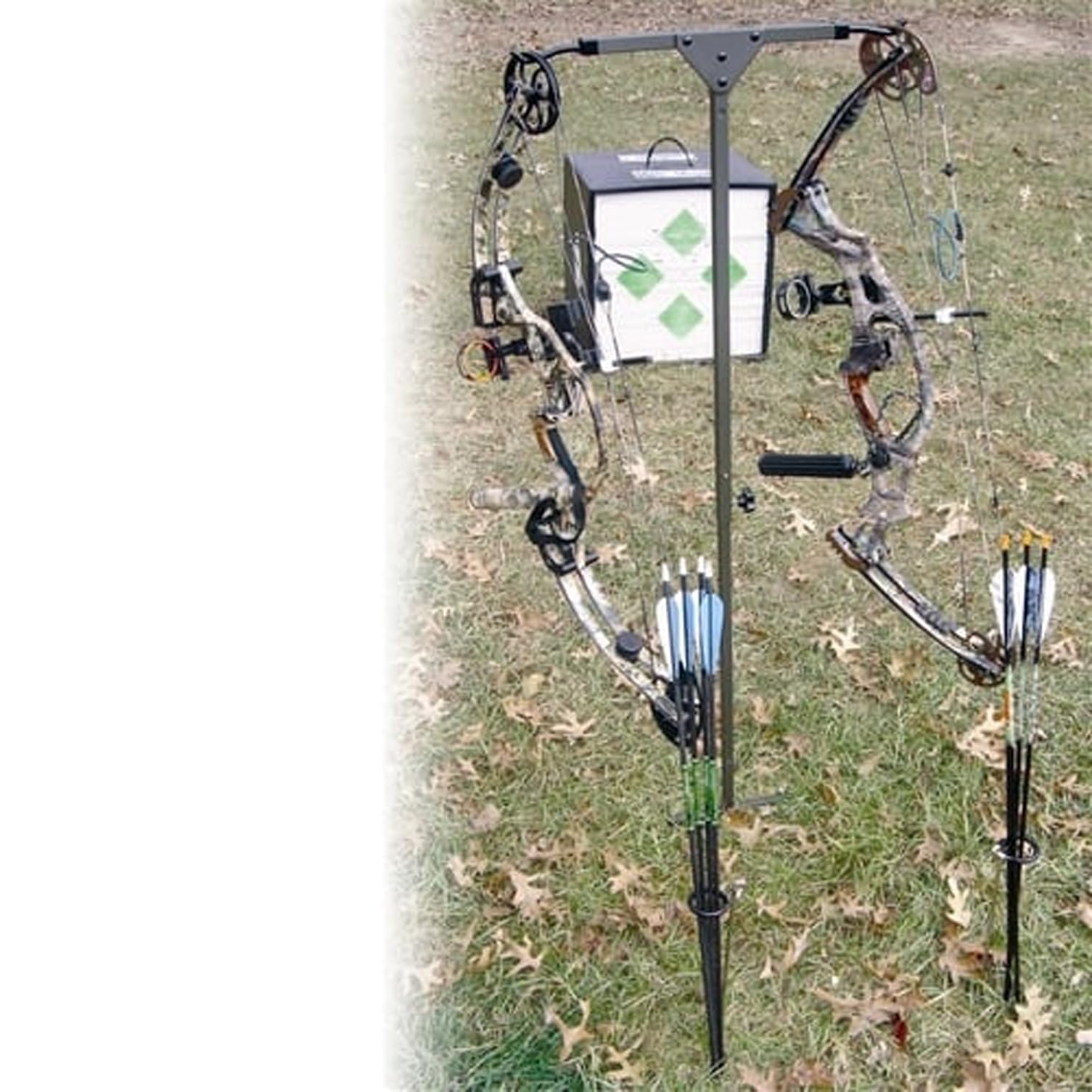 Hme High Performance Durable Step-In-Spade Design User-Friendly Easy Setup Versatile Archer'S Practice Dual-Sided Bow Hanger - A