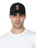 Fabseasons Black Solid Cotton Unisex Baseball Summer Cap & Hat With Adjustable Buckle