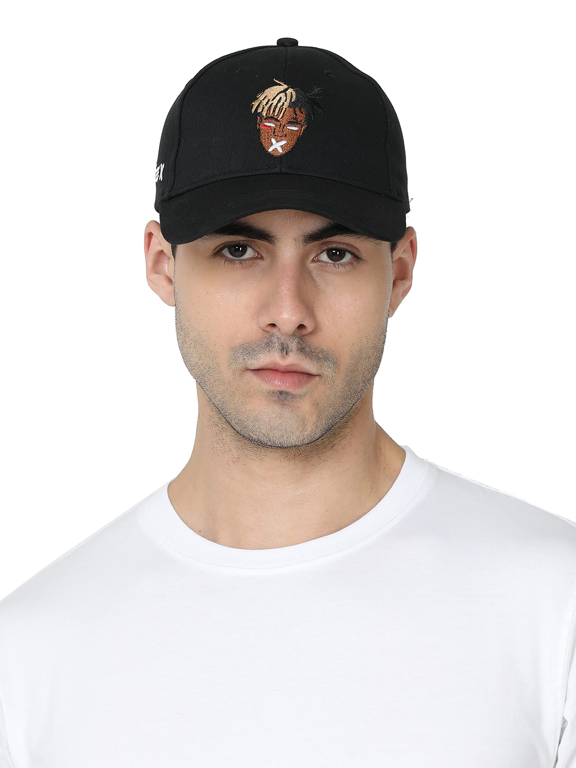 Fabseasons Black Solid Cotton Unisex Baseball Summer Cap & Hat With Adjustable Buckle