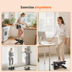 Sweetcrispy Mini Stair Steppers with Resistance Bands for Exercise at Home, Portable Exercise Twist Stepper Machine for Full Bod