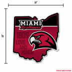 Rico Industries Ncaa Miami Of Ohio Redhawks State Shape Shape Cut Pennant - Home And Living Room D  Cor - Soft Felt Ez To Hang