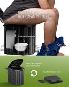 Camping Toilet With Pop-Up Privacy Tent And Liquid Waste Gel, Portable Toilet With Large Tent And Camping Lantern, Ergonomic Pot
