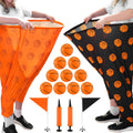 Hollowfly Granny Pants Yard Game Set 31.5 in x 24 in, 2pcs Basketball Granny Pants Outdoor Games with 10 Basketball Bouncy Balls