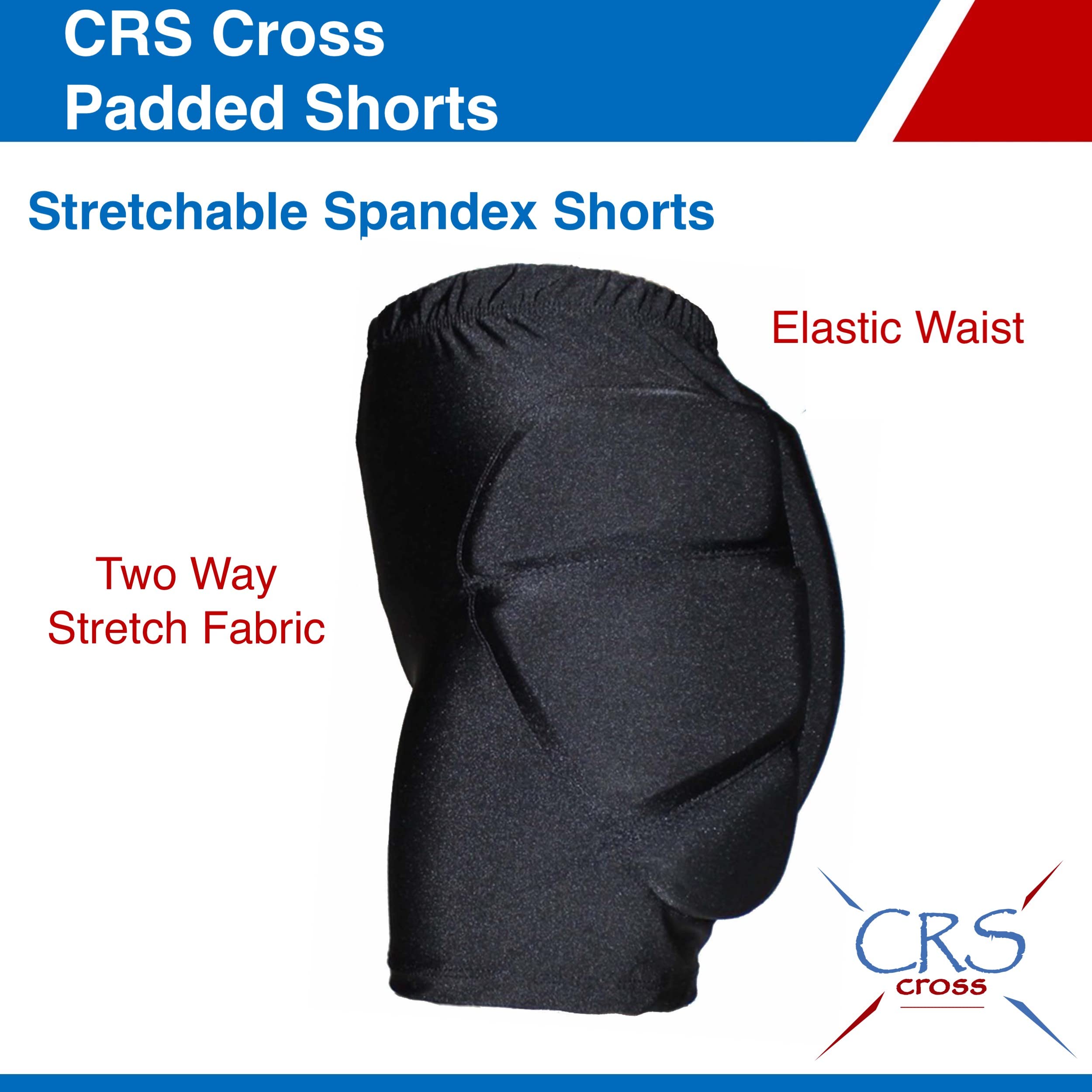 Crs Cross Padded Figure Skating Shorts - Crash Pads Shorts For Butt, Hips, And Tailbone (Youth Medium Black)