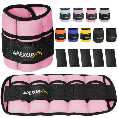 Apexup Adjustable Ankle Weights For Women And Men, Modularized Leg Weight Straps For Yoga, Walking, Running, Aerobics, Gym (2-10