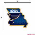 Rico Industries Nhl Hockey St. Louis Blues State Shape Shape Cut Pennant - Home And Living Room D  Cor - Soft Felt Ez To Hang