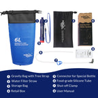 Membrane Solutions Gravity Water Filter Pro 6L, Nsf/Ansi 42&372&401 Certified, 0.1 M Versatile Water Purifier Camping With Adjus