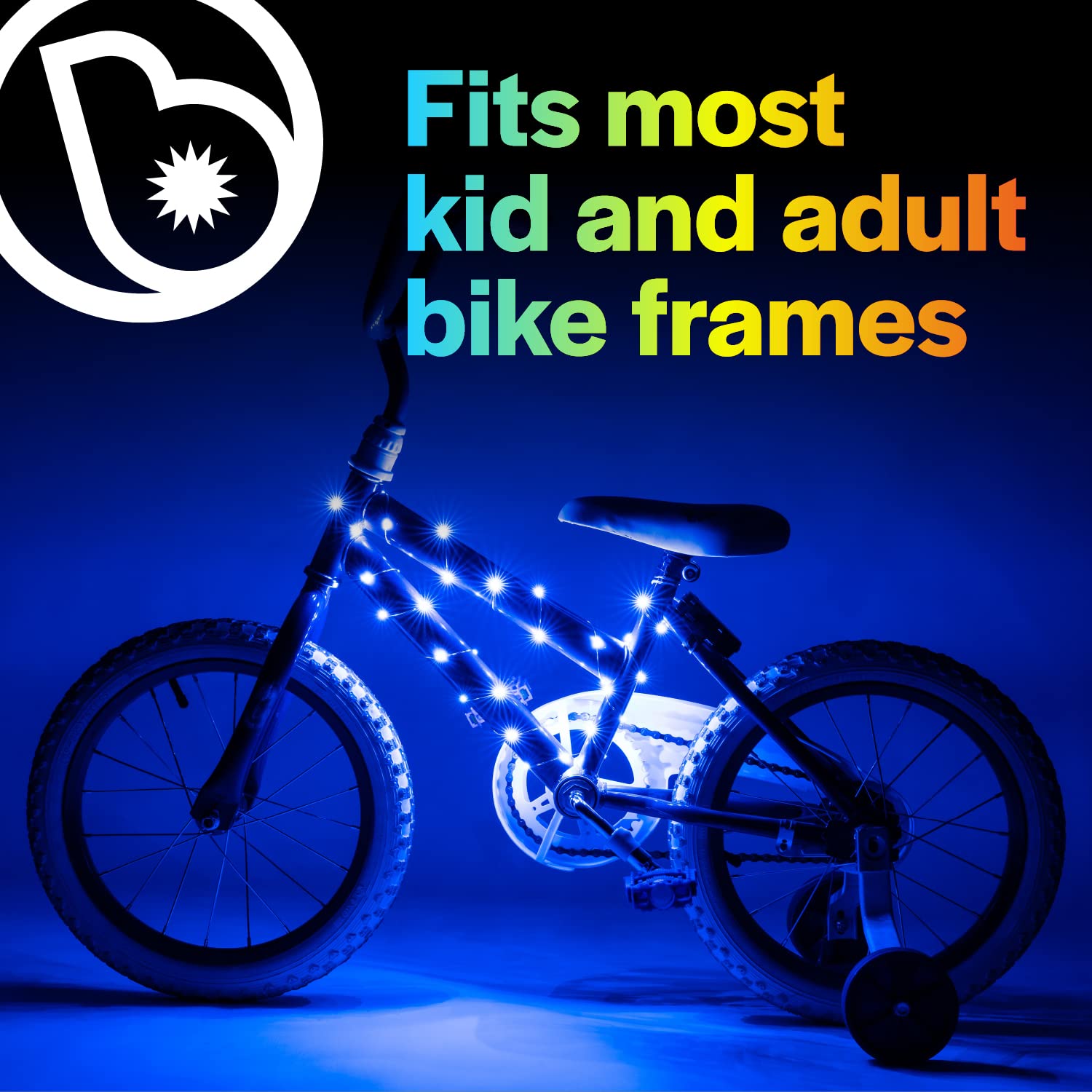 Brightz Cosmicbrightz Led Bike Frame Rope Light, Blue - 6.5-Foot String Rope - Battery-Powered With On/Off Switch - Ultra Bright