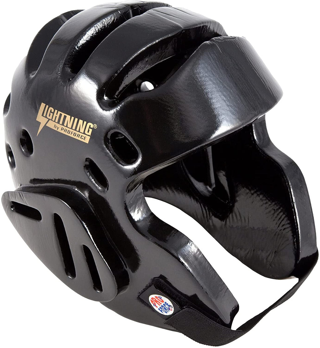 Proforce Lightning Karate/Martial Arts Sparring Headgear (Black, Medium (Head Circ: 21-22'')