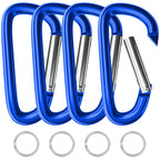 Sprookber 5 Heavy Duty Aluminum Carabiners, Large D-Ring Clips, Spring Snap Hooks For Camping, Hiking, Keychain, Dog Leash (Set