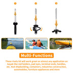 3/16'' Long Grip Tri-Grip Kayak Rivets Tri-Fold Tri Bulb Mounting Rivet With Waterproof O Rings For Deep Water Installing Kayak