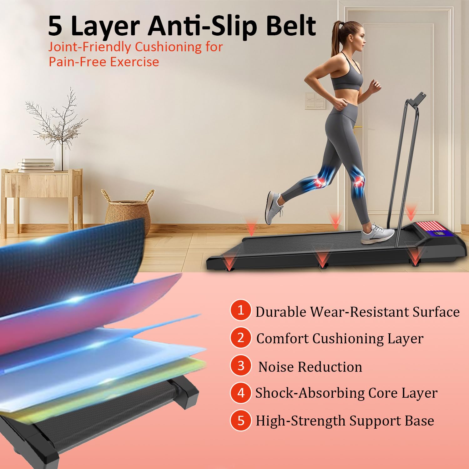 Maicifi Walking Pad Treadmill With Incline - Under Desk Treadmill, Small Walking Pad With Handle Bar,2.5Hp Low Noise,3 In 1 Fold