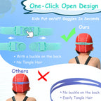 Vvinca Kids Swim Goggles, Wide View Anti-Fog Quick Adjustable Strap Swim Mask With Ear Clip Nose Clip For Children Swimming Less