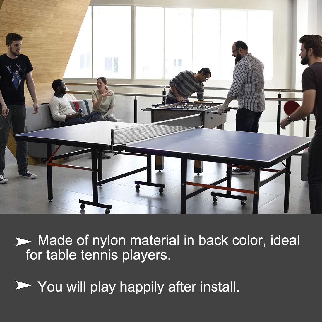 Uxcell Nylon Foldable Pingpong Sport Meshy Table Tennis Replacement Net White Black