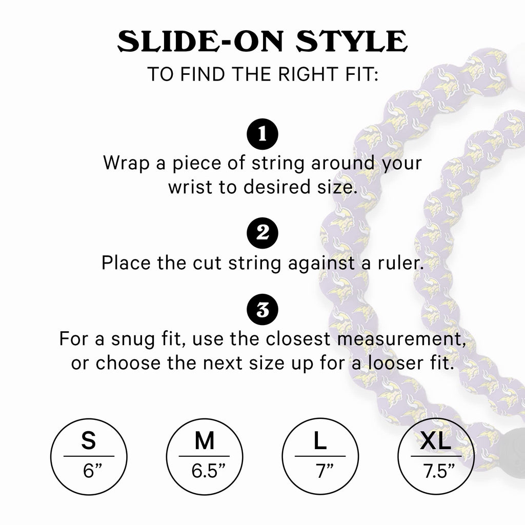 Lokai Silicone Beaded Bracelet For Men & Women, Nfl Football Collection - Minnesota Vikings, Logo, Extra Large - Silicone Jewelr