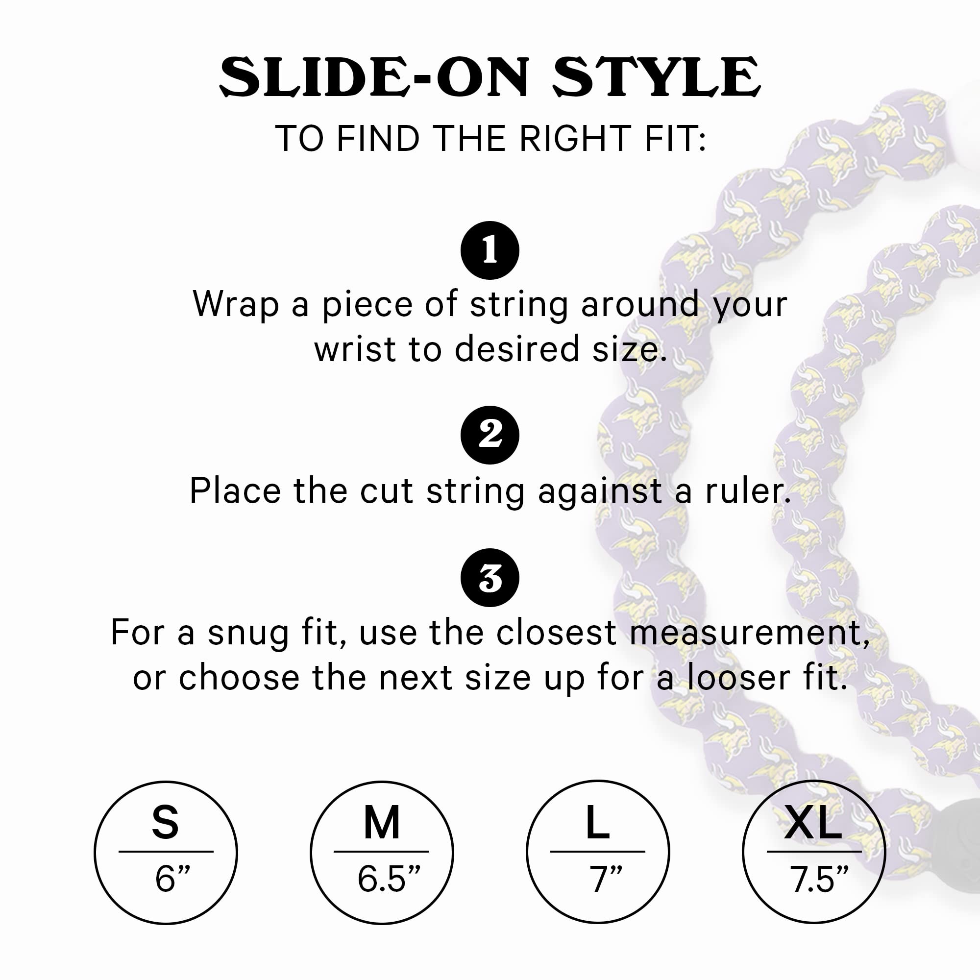 Lokai Silicone Beaded Bracelet For Men & Women, Nfl Football Collection - Minnesota Vikings, Logo, Large - Silicone Jewelry Fash