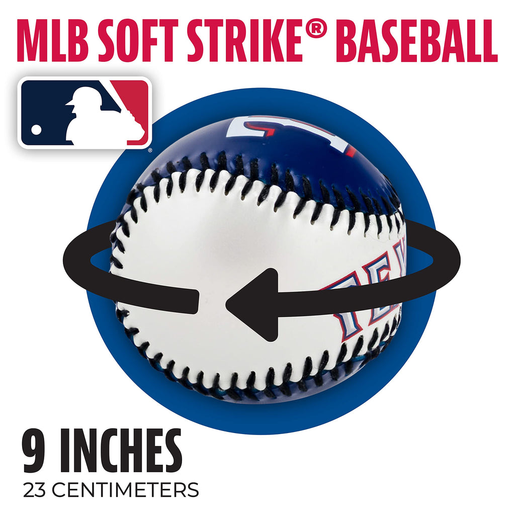Franklin Sports Texas Rangers Mlb Team Baseball - Mlb Team Logo Soft Baseballs - Toy Baseball For Kids - Great Decoration For De