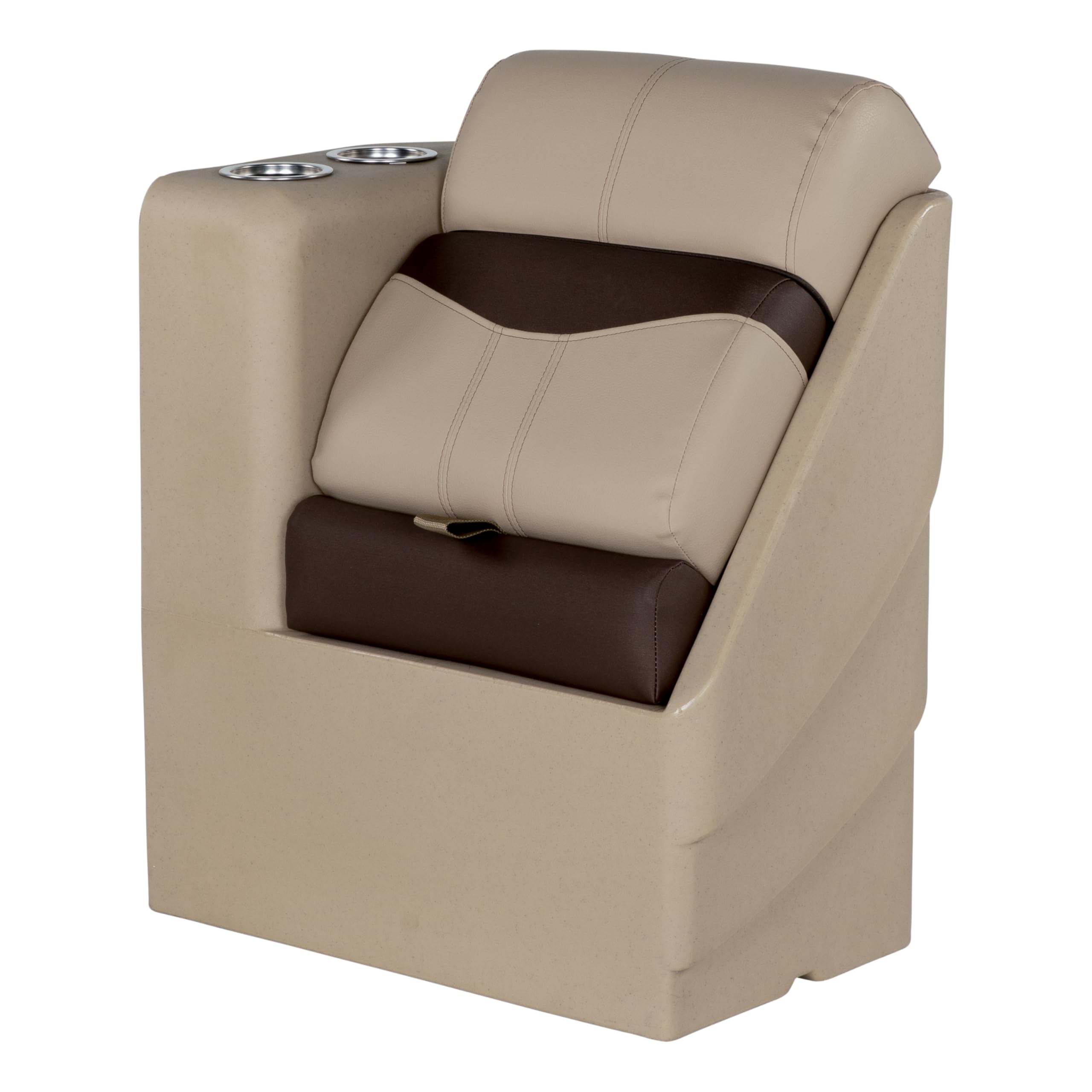 Lippert Rockport Series 17 Left Pontoon Chaise, Measures 17 L x 32.5 W x 26 H, Marine-Grade Vinyl, High-Density Foam, Easy Insta