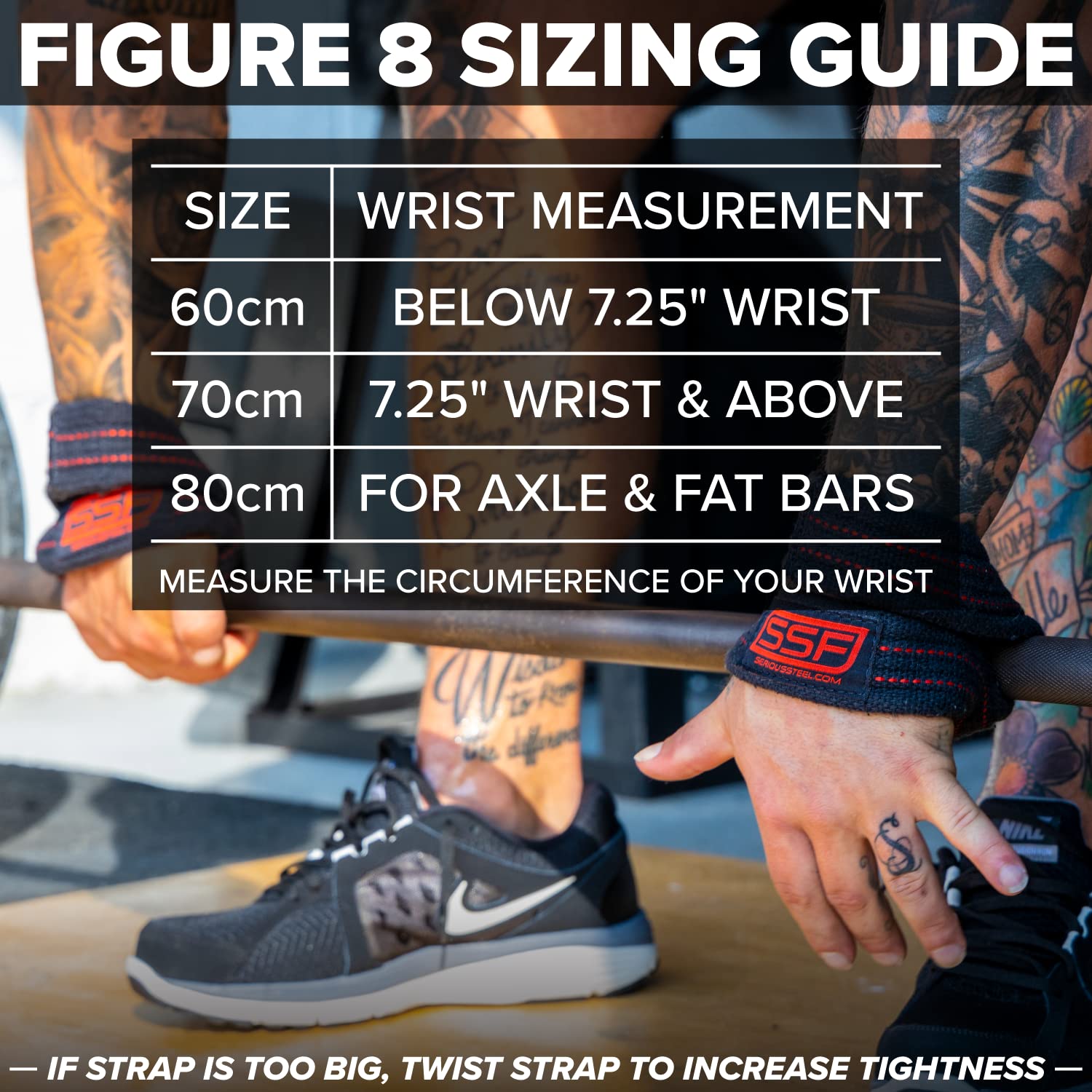 Serious Steel Fitness Figure 8 Deadlifting Straps (70 Centimeters)