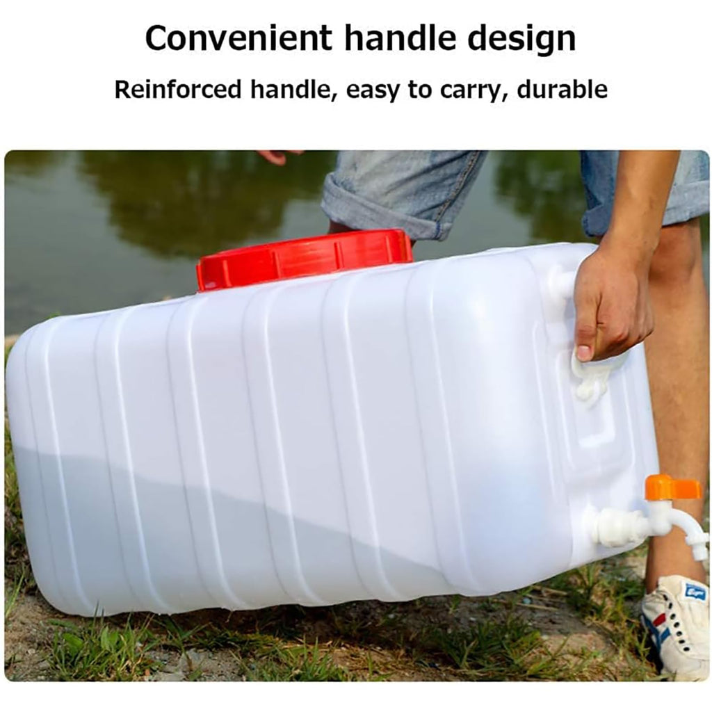 12 Gallon Portable Water Tank With Spigot&Hose, Water Storage Container For Camping, Rv, Truck, Emergency Preparedness(Thickenin