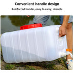 12 Gallon Portable Water Tank With Spigot&Hose, Water Storage Container For Camping, Rv, Truck, Emergency Preparedness(Thickenin
