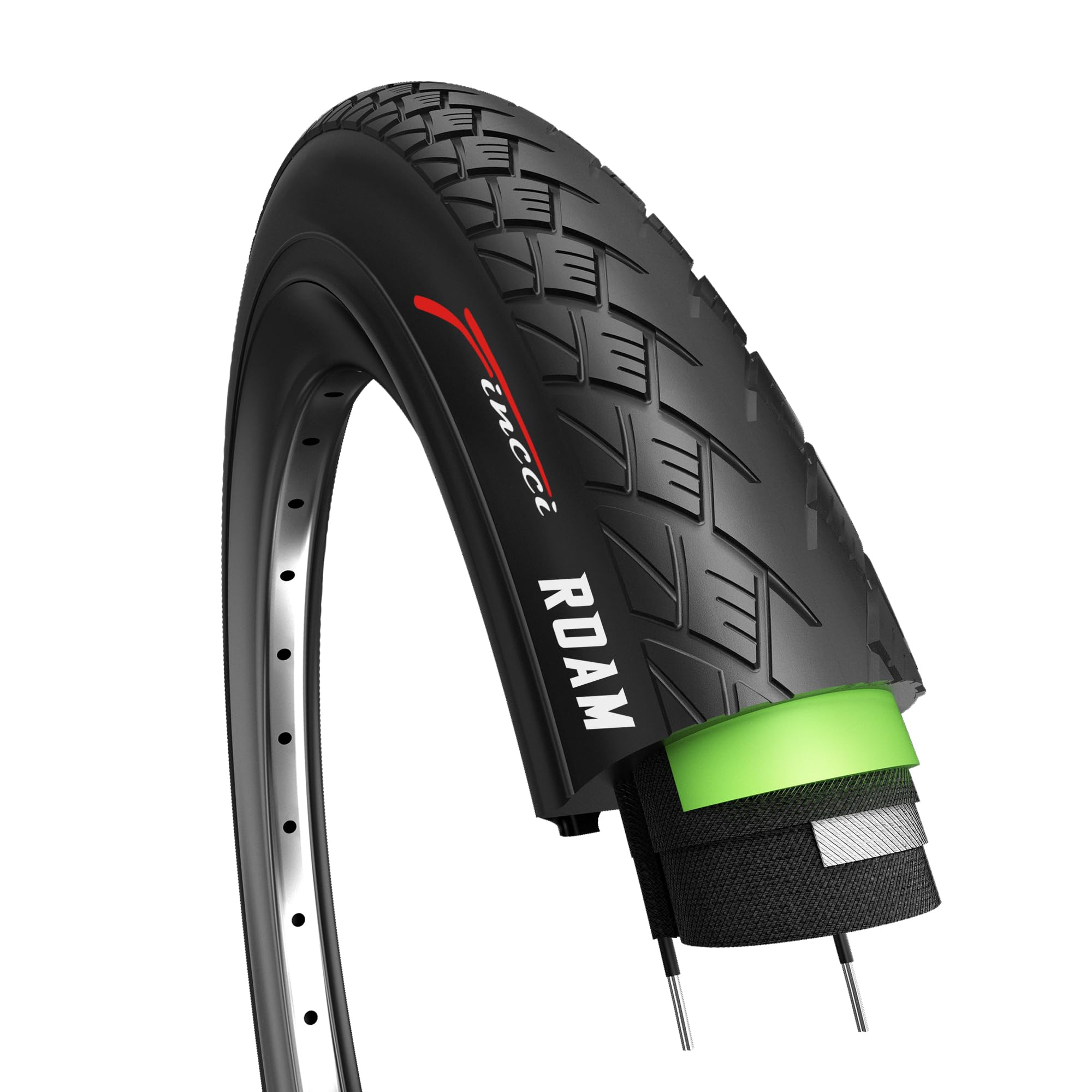 Fincci 700 X 35C Tire Foldable 37-622 With Nylon Protection For Cycle Road Mountain Mtb Hybrid Touring Electric Bike Bicycle Tir