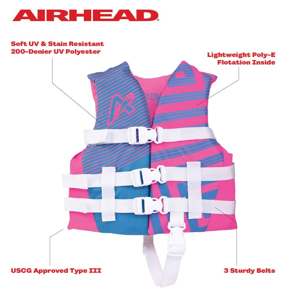 Airhead Children'S Trend Life Vest - Uscg Approved Life Jacket - 22-25 In Chest Size - Ideal For Boating, Watersports, Swimming,