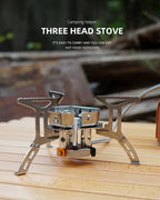 Dzrzvd Windproof Portable Backpacking Stove Burner,Piezo Ignition,Stove Adapter,Safe Pipeline,High-Power,Lightweight,Propane But