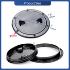Smartmarine 6 Inch Boat Hatch Cover Black Round Non Slip Inspection Hatch W/Detachable Cover 4'' 6'' 8'' (6'')