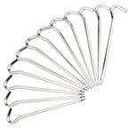 Tent Pegs - 12Pcs Aluminium Tent Stakes Pegs With Hook - 7 Hexagon Rod Stakes Nail Spike Garden Camping Pegs For Pitching Campin