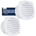 Five Oceans 7-Slotted Louvered Hose Vent, 4-Inch Hose Diameter, 2 Pack Air Hose Thru Vent, White Abs Plastic - Fo111-M2