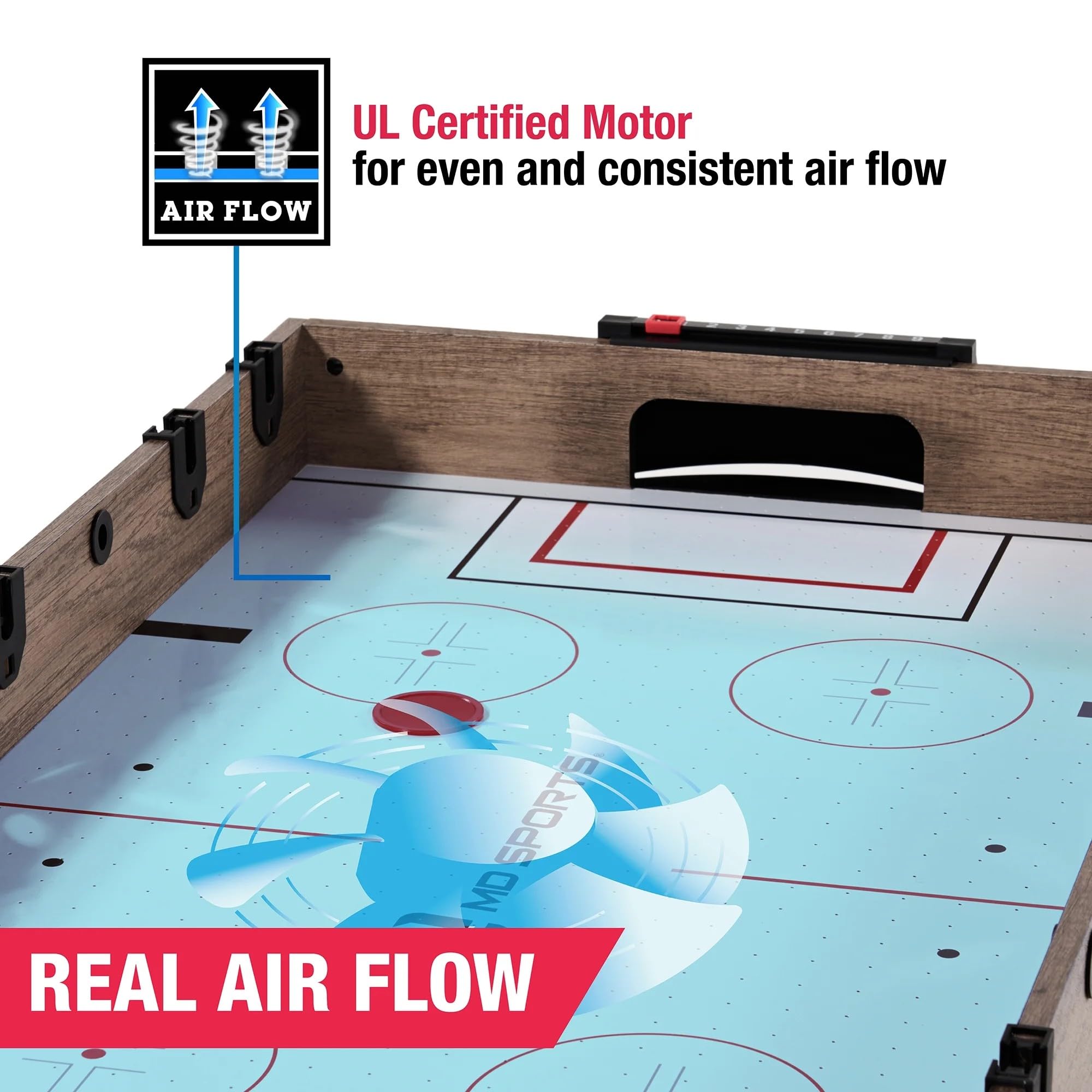 MD Sports 3-in-1 Combo Game Table with Air Hockey, Billiards, and Foosball, Includes Complete Accessories and Space-Saving Desig