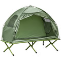 Outsunny Camping Tent Cot, Single Person Folding Cot Combo, Off-Ground Tent, Covered Outdoor Bed With Carry Bag For Hiking, Camp