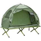 Outsunny Camping Tent Cot, Single Person Folding Cot Combo, Off-Ground Tent, Covered Outdoor Bed With Carry Bag For Hiking, Camp