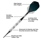 Viper Diamond 90% Tungsten Soft Tip Darts With Storage/Travel Case, Silver Rings, 16 Grams