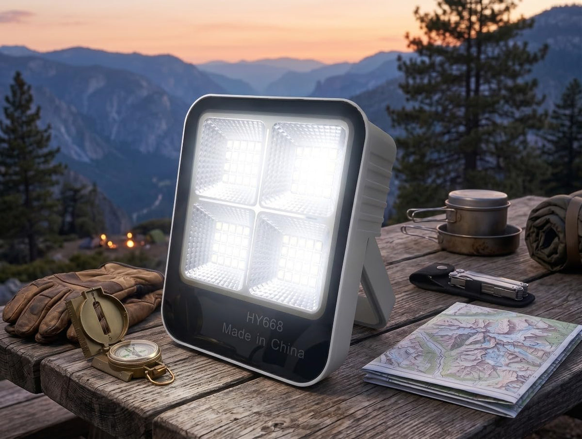 Ralts Solar Led Camping Light & Emergency Phone Charger | High Power Waterproof Outdoor Floodlight For Night Adventure, Home Bac