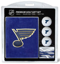 Team Golf Nhl St Louis Blues Gift Set: Embroidered Golf Towel, 3 Golf Balls, And 14 Golf Tees 2-3/4'' Regulation, Tri-Fold Towel
