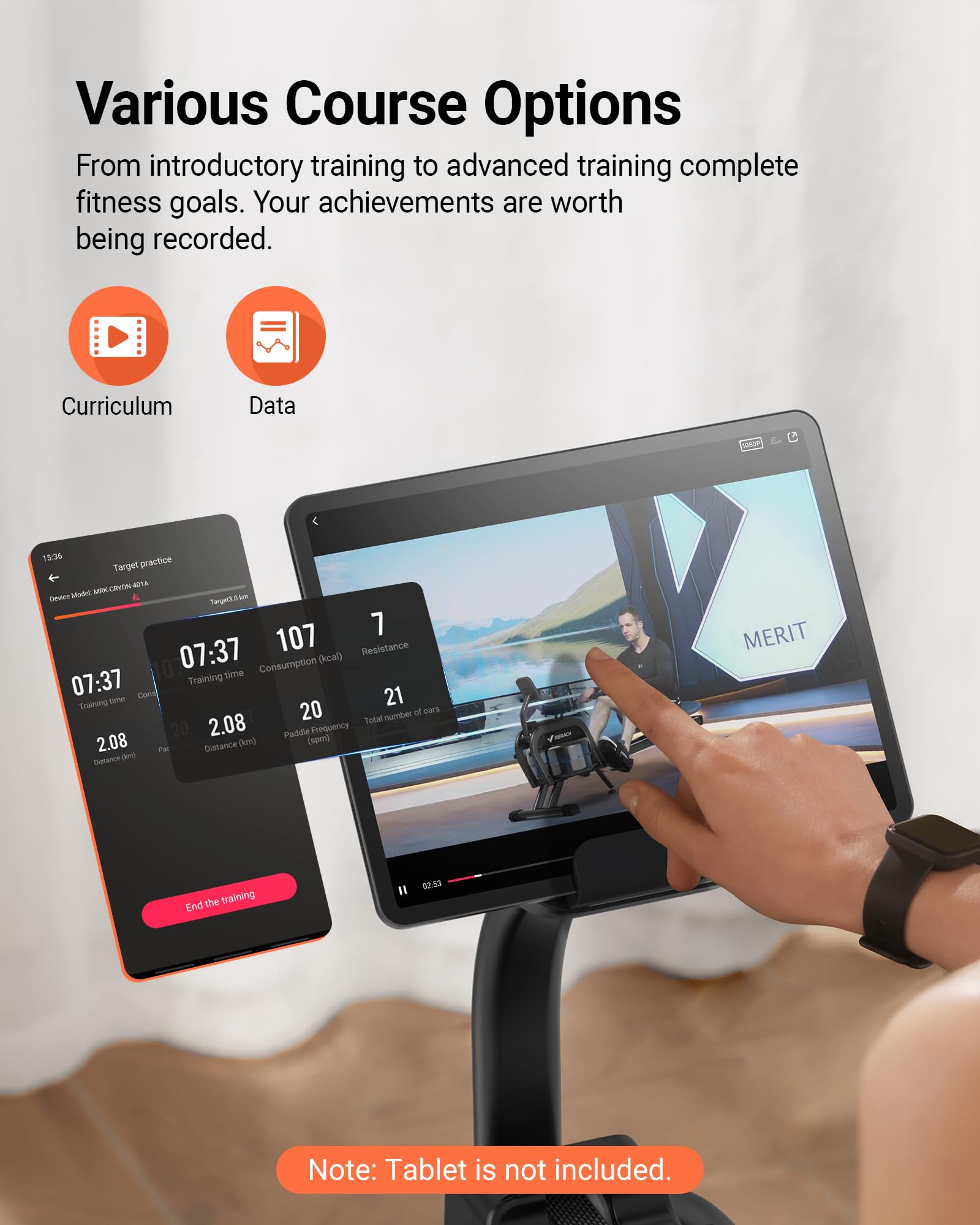 Merach Water Magnetic Rowing Machine, Bluetooth Rower Machine With App Compatible And Dual Slide Rail, 350Lb Max Weight, 16 Leve