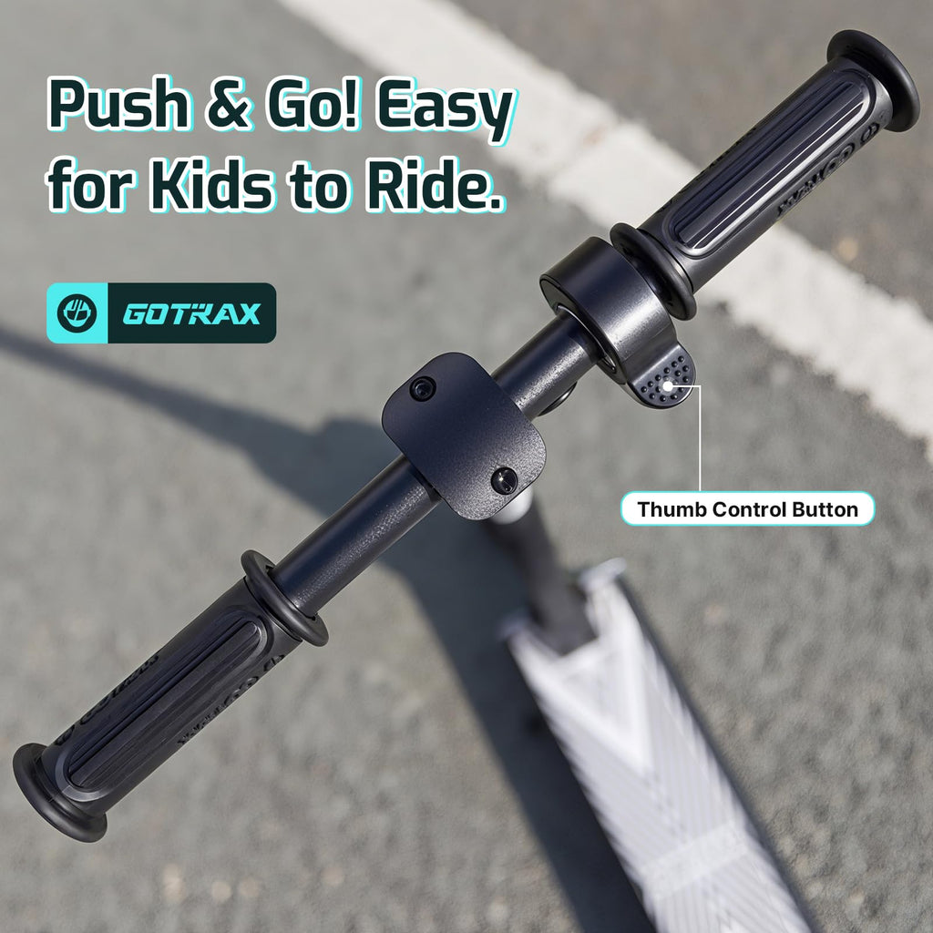 Gotrax GKS Mini Electric Scooter for Kids 6-12, Max 3.75 Miles & 7.5 Mph by 150W Motor, 6 Wheel, Thumb Control Easy to Ride &