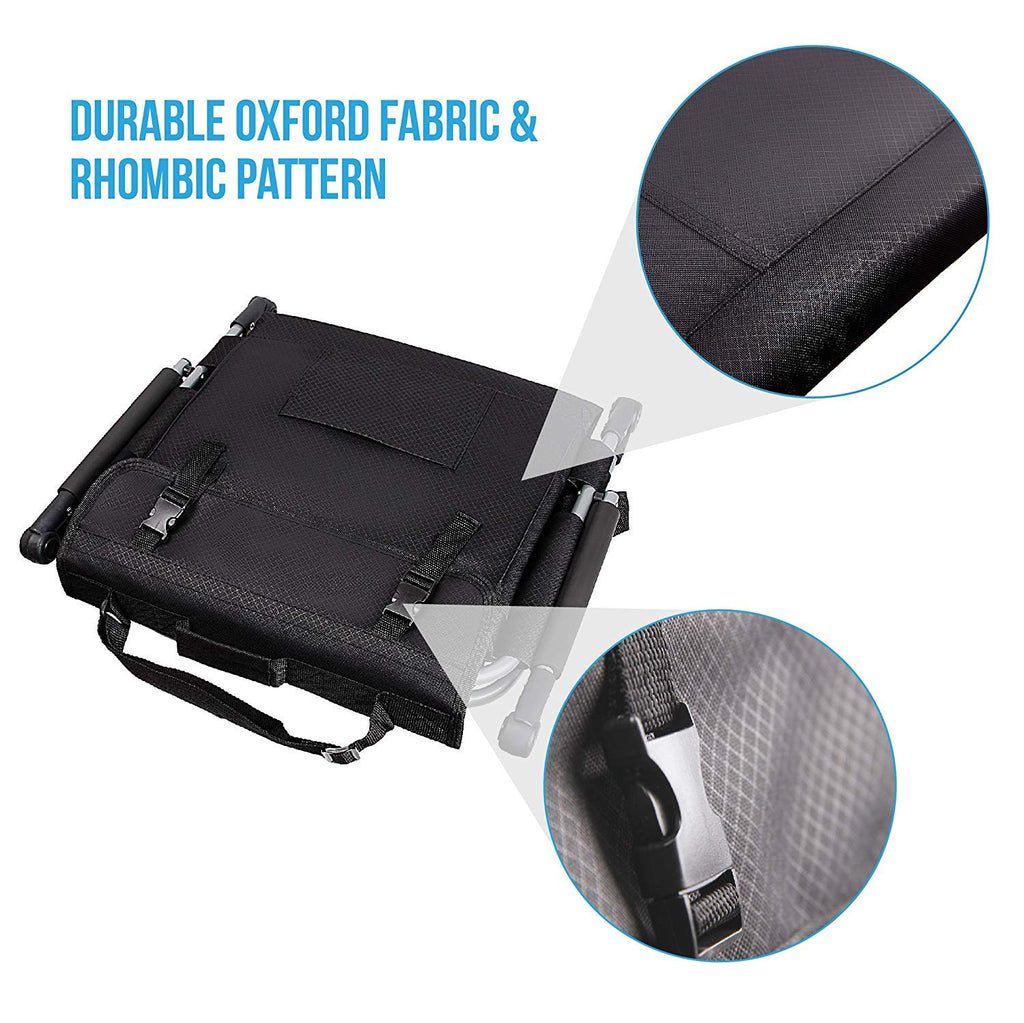 Alpha Camp Stadium Seat Chair For Bleachers With Back & Arm Rest (Black Grey)