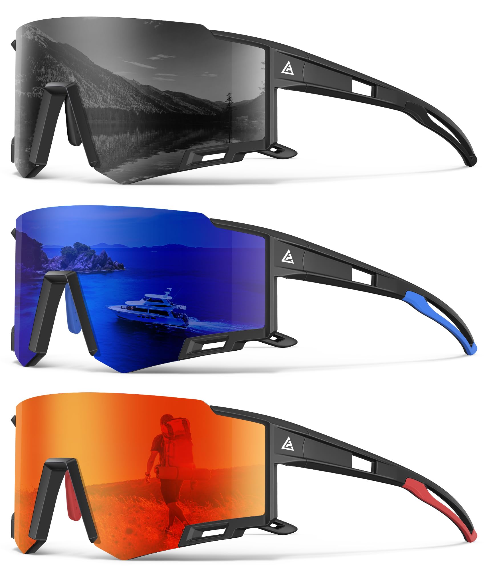 NSSIW Sports Sunglasses Men Sunglasses: Running Sun Glasses Men Women UV400 Protection for Cycling Fishing Golf