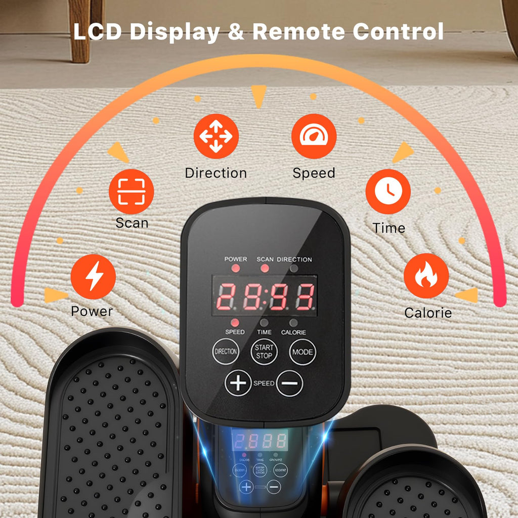 Under Desk Elliptical Machine,Electric Ellipse Leg Exerciser As See On Tv With Remote Control,12 Level Speeds Seated Pedal Exerc