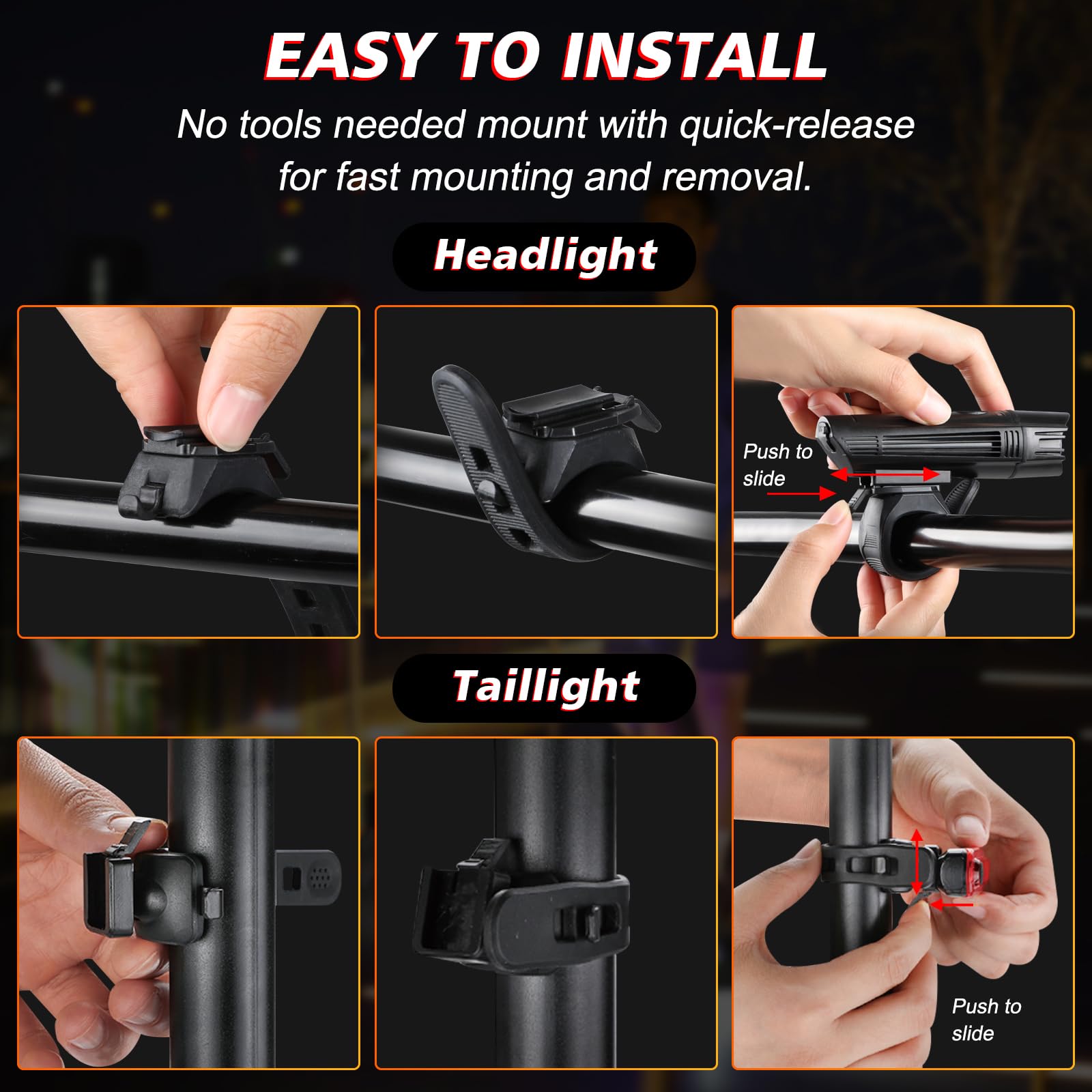Ascher Ultra Bright Usb Rechargeable Bike Light Set, Powerful Bicycle Front Headlight And Back Taillight, 4 Light Modes, Easy To
