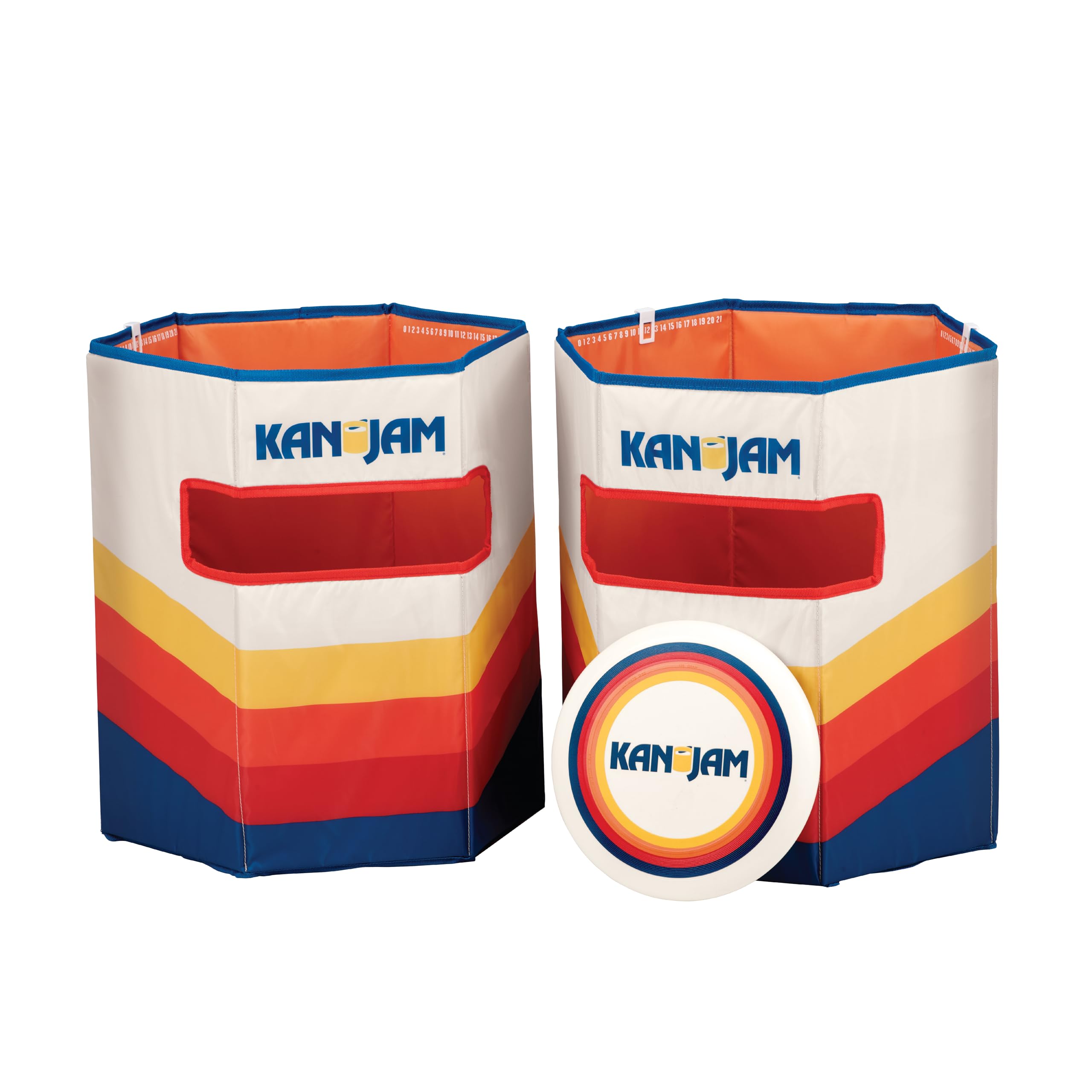 Kan Jam Pack n Go Travel - Foldable Outdoor Disc Toss Game for The Back Yard, Beach, Park, Tailgates, and More, Sunrise Edition