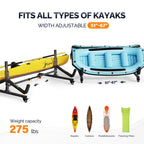 Bonnlo Freestanding Kayak Stand for Canoe, Boat, Paddle Board, SUP, Surfboard - Indoor/Outdoor Storage, Lockable Wheels, Adjusta