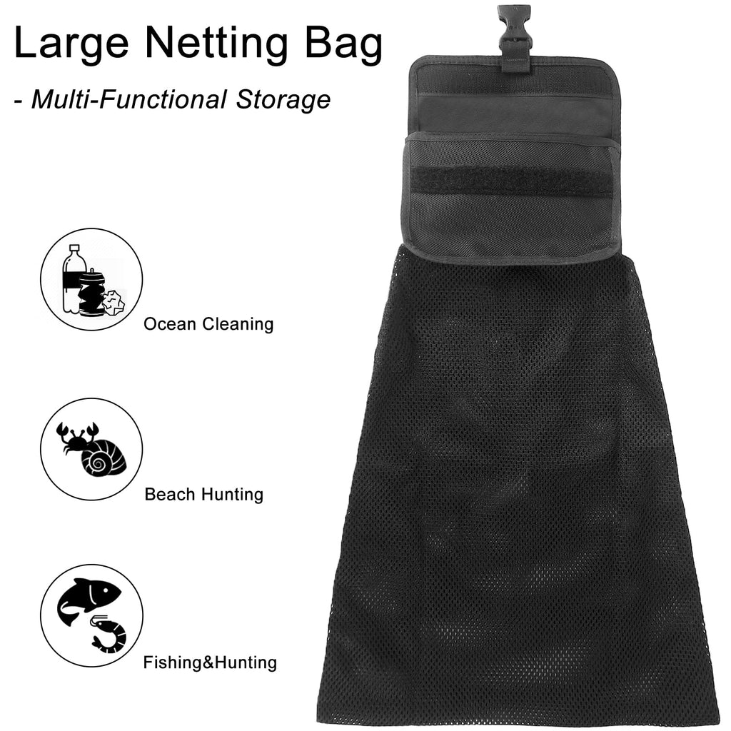 Luwint Diving Mesh Bag Long Scuba Mesh Bag Multi Purposes Storage Pouch With D Ring Clip For Water Sport Scuba Spearfishing Shel