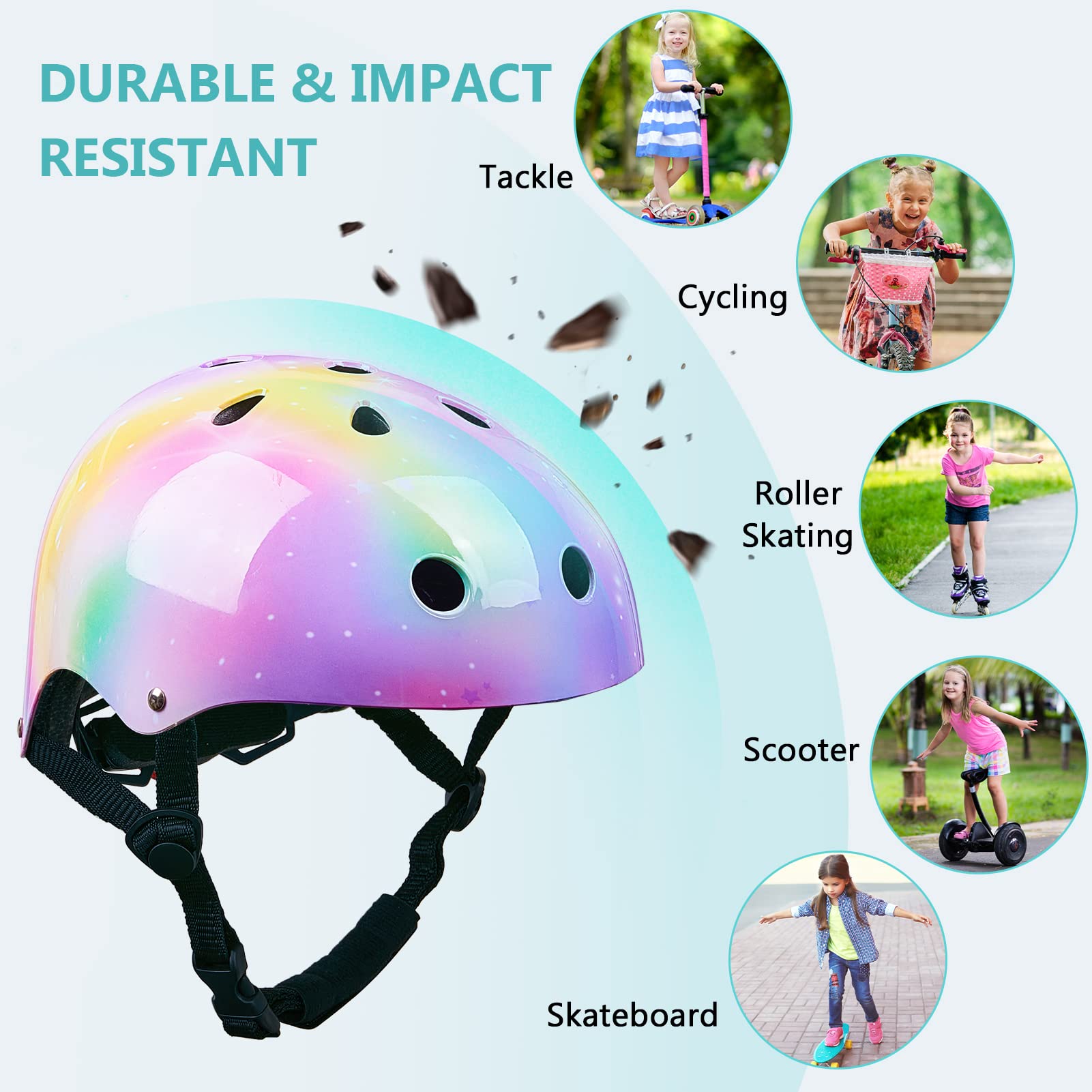 Toddler Helmet, Bienbee Kids Bike Helmet Skateboard Helmets For Bicycle Balance Bike Scooter For Girls Kids Age 3-5-8 Years